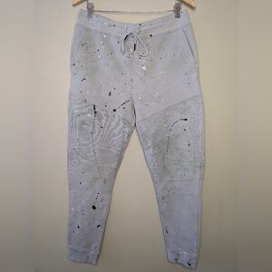 NWT Hudson Los Angeles Gray Sweatpants Artistic Splatter Joggers Size Medium
